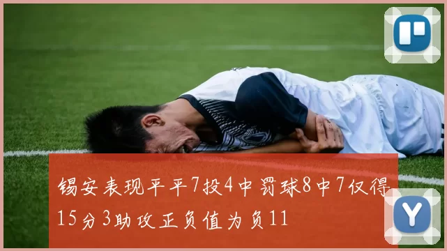 锡安表现平平7投4中罚球8中7仅得15分3助攻正负值为负11
